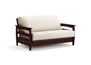 Futon Frame - Queen Loveseat Size - Galena Black Walnut Wall Hugger by Strata Furniture