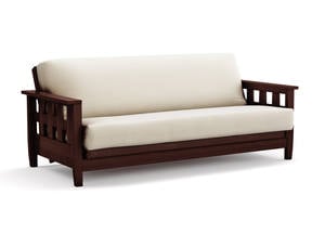 Futon Frame - Full Size - Lambton Dark Cherry Wall Hugger by Strata Furniture