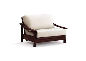 Futon Frame - Twin Chair Size - Pagoda Black Walnut Wall Hugger by Strata Furniture