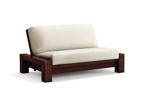 Futon Frame - Loveseat Size - Rockwell Black Walnut Wall Hugger by Strata Furniture