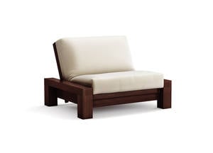 Futon Frame - Twin Chair Size - Rockwell Black Walnut Wall Hugger by Strata Furniture