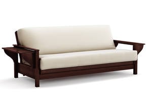 Futon Frame - Full Size - Tiro Dark Cherry Wall Hugger by Strata Furniture
