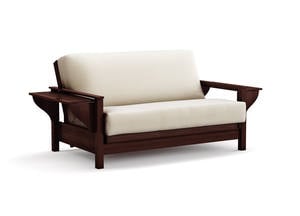 Futon Frame - Queen Loveseat Size - Tiro Dark Cherry Wall Hugger by Strata Furniture