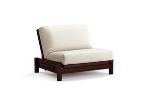 Futon Frame - Twin Chair Size - Tozi Black Walnut Wall Hugger by Strata Furniture