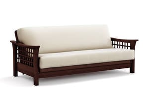 Futon Frame - Full Size - Trelli Black Walnut Wall Hugger by Strata Furniture
