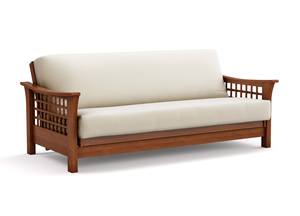 Futon Frame - Full Size - Trelli Warm Cherry Wall Hugger by Strata Furniture