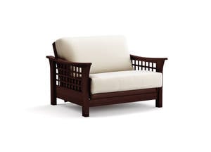 Futon Frame - Twin Chair Size - Trelli Black Walnut Wall Hugger by Strata Furniture