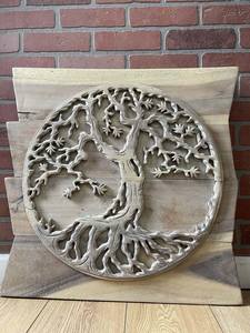 Tree of Life Gray Panel 24 Inch Eco-Friendly Natural Wall Art by Strata