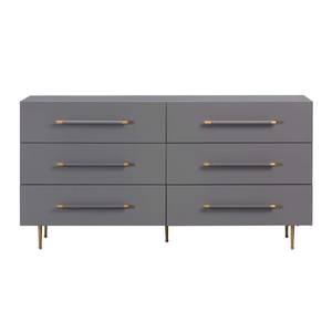 Trident Gray 6 Drawer Dresser by TOV Furniture