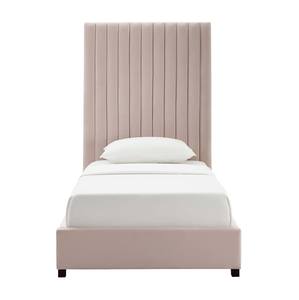 Arabelle Blush Velvet Twin Bed by TOV Furniture