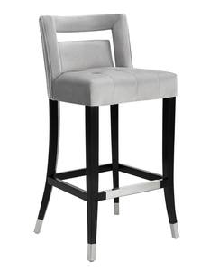 Hart Gray Velvet Barstool by TOV Furniture