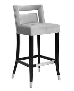Hart Gray Velvet Counter Stool by TOV Furniture