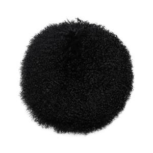 New Zealand Black Sheepskin 16 Inch Round Pillow by TOV Furniture