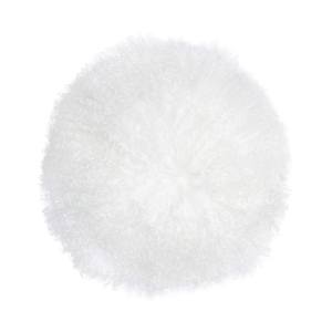 New Zealand White Sheepskin 16 Inch Round Pillow by TOV Furniture