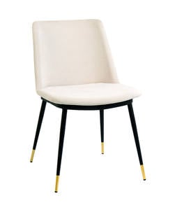 Evora Cream Velvet Chair w/Gold Legs - Set of 2 by TOV Furniture