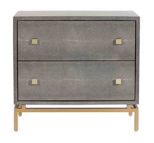 Pesce Gray Shagreen Nightstand by TOV Furniture