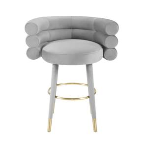 Betty Gray Velvet Counter Stool by TOV Furniture