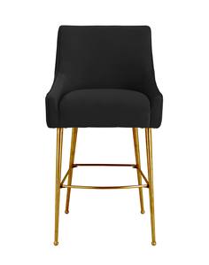 Beatrix Pleated Black Velvet Counter Stool by TOV Furniture