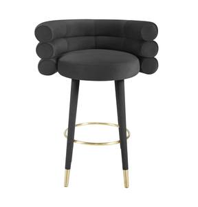 Betty Black Velvet Bar Stool by TOV Furniture