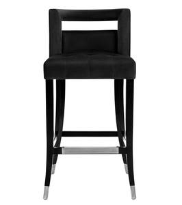 Hart Black Velvet Bar Stool by TOV Furniture
