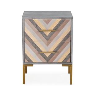 Quinn Gray & Gold Nightstand by TOV Furniture