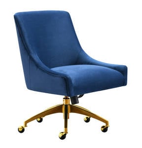 Beatrix Navy Blue Office Swivel Chair by TOV Furniture