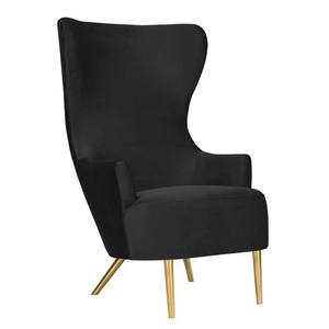 Julia Black Velvet Wingback Chair by TOV Furniture