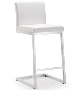 Parma White Stainless Steel Counter Stool - Set of 2 by TOV Furniture