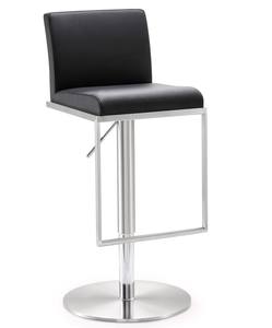 Amalfi Black Stainless Steel Adjustable Barstool by TOV Furniture