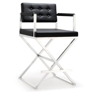 Director Black Stainless Steel Counter Stool by TOV Furniture