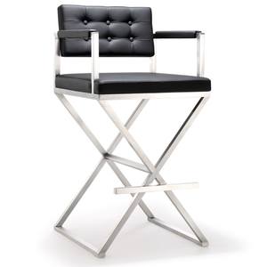 Director Black Stainless Steel Barstool by TOV Furniture