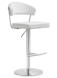 Cosmo White Stainless Steel Barstool by TOV Furniture