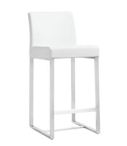 Denmark White Stainless Steel Counter Stool - Set of 2 by TOV Furniture
