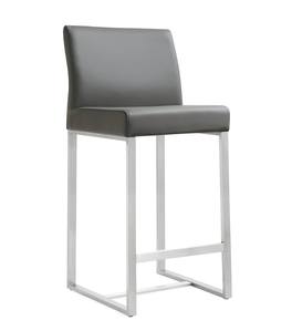 Denmark Gray Stainless Steel Counter Stool - Set of 2 by TOV Furniture