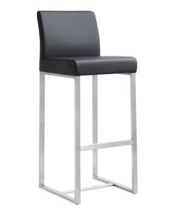 Denmark Black Stainless Steel Barstool - Set of 2 by TOV Furniture