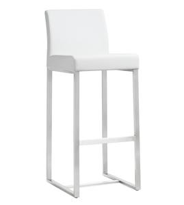 Denmark White Stainless Steel Barstool - Set of 2 by TOV Furniture