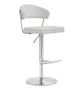 Cosmo Light Gray Stainless Steel Barstool by TOV Furniture