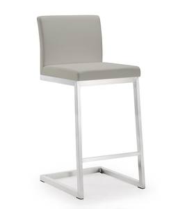 Parma Light Gray Stainless Steel Counter Stool - Set of 2 by TOV Furniture
