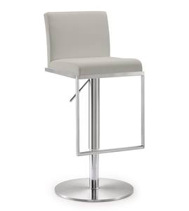 Amalfi Light Gray Stainless Steel Barstool by TOV Furniture