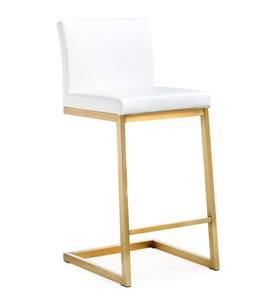Parma White & Gold Steel Counter Stool - Set of 2 by TOV Furniture