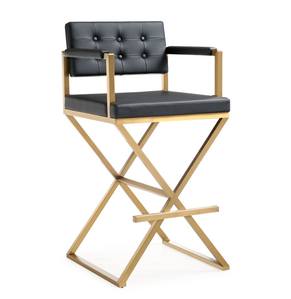 Director Black & Gold Stainless Steel Barstool by TOV Furniture