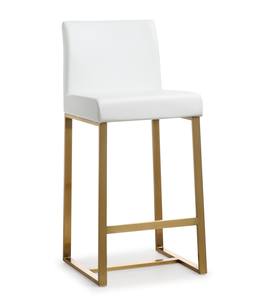 Denmark White & Gold Steel Counter Stool - Set of 2 by TOV Furniture