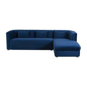 Callie RAF Chaise Navy Velvet Sectional by TOV Furniture
