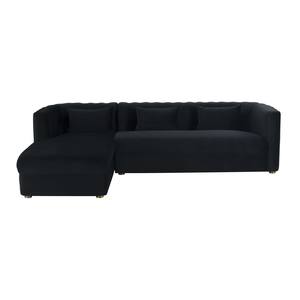 Callie LAF Chaise Black Velvet Sectional by TOV Furniture