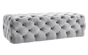 Kaylee Gray Velvet Ottoman by TOV Furniture