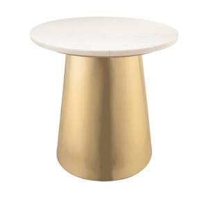 Bleeker Gold & White Marble Side Table by TOV Furniture