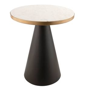 Richard White & Black Marble Side Table by TOV Furniture