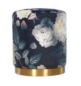 Opal Floral Velvet Ottoman w/Gold Base by TOV Furniture