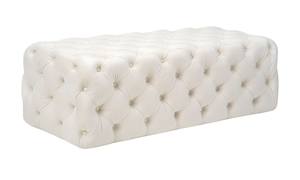 Kaylee Cream Velvet Ottoman by TOV Furniture