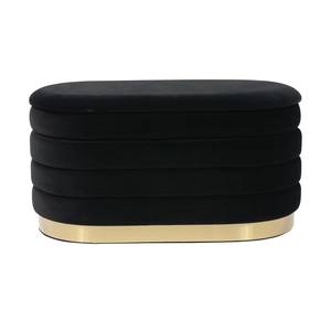 Lillian Black Velvet Storage Bench by TOV Furniture
